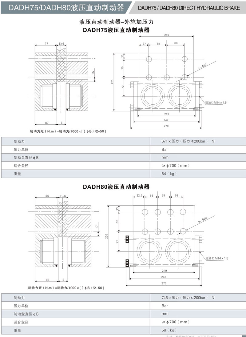 DADH75液壓直動製(zhi)動器